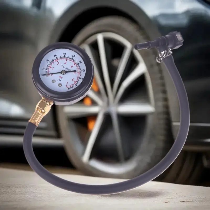 

Fuel System Gas Pressure Gauge for Motorcycles and Cars, 0-100PSI, Valve included