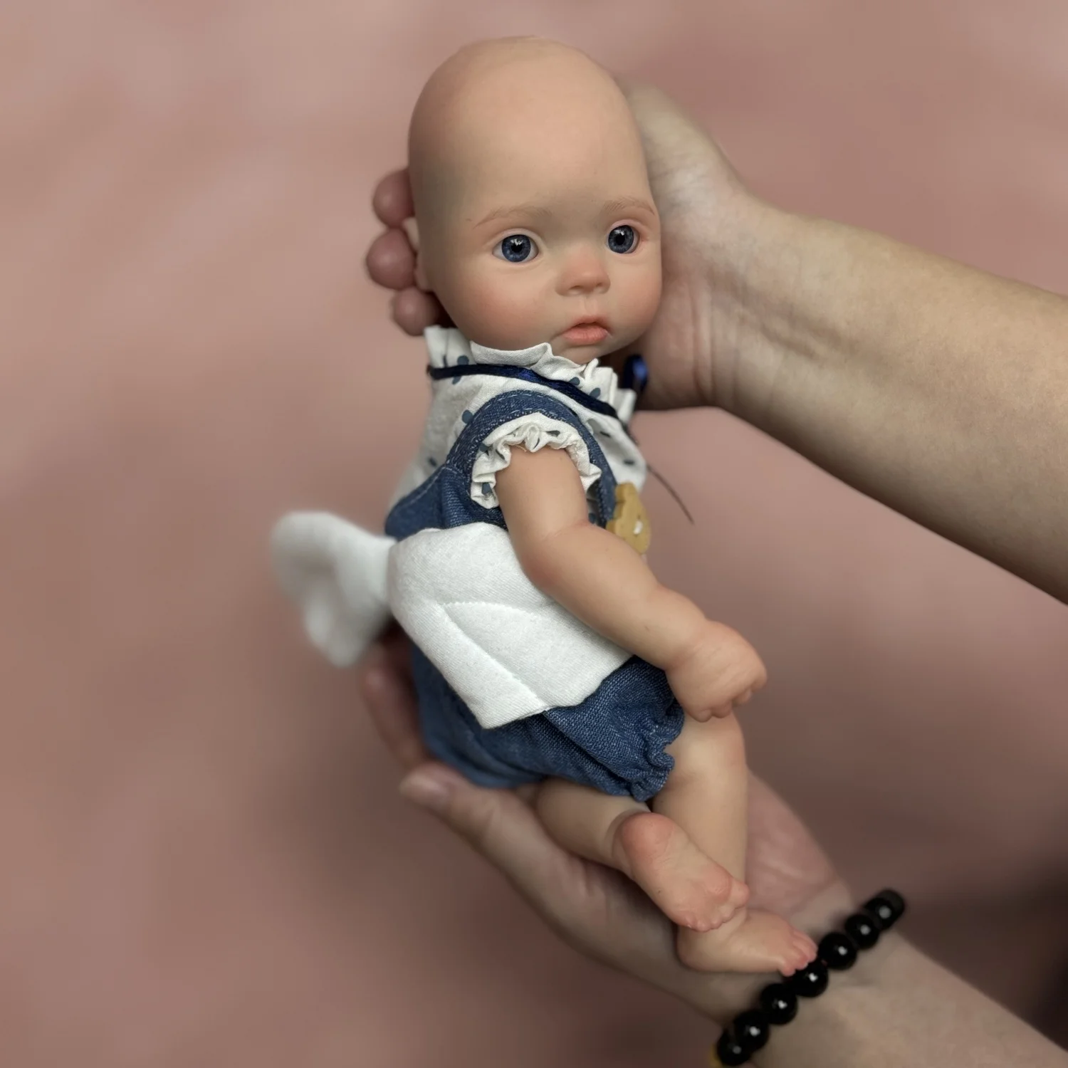 25 cm bouche ouverte câlin entièrement solide Silicone Bebe Reborn fille avec corps lavable 3D peinture peau réaliste réaliste nouveau-né fille poupée