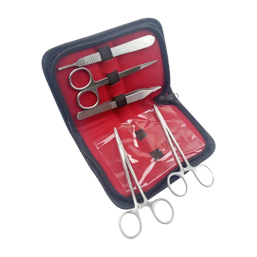 5Pcs/set Dental Tool Set - Stainless Surgical (Tissue Tweezer, Scissors, Forcep, Hemostat, Oral Surgery, Dentist Tools)