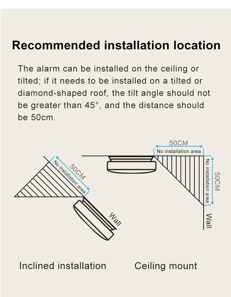 85dB Rauchmelder. 360-Grad-Erkennungsalarmsystem, einfach zu bedienen, geeignet für Häuser/Companies/Fälle.