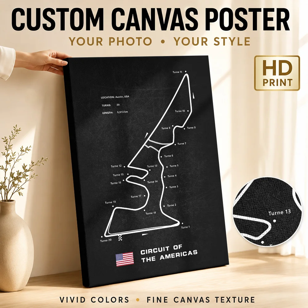 The Americas Circuit Framed Canvas Print Poster Custom Modern Aesthetic Canvas Wall Art for Office Hallway Decor Ready to Hang