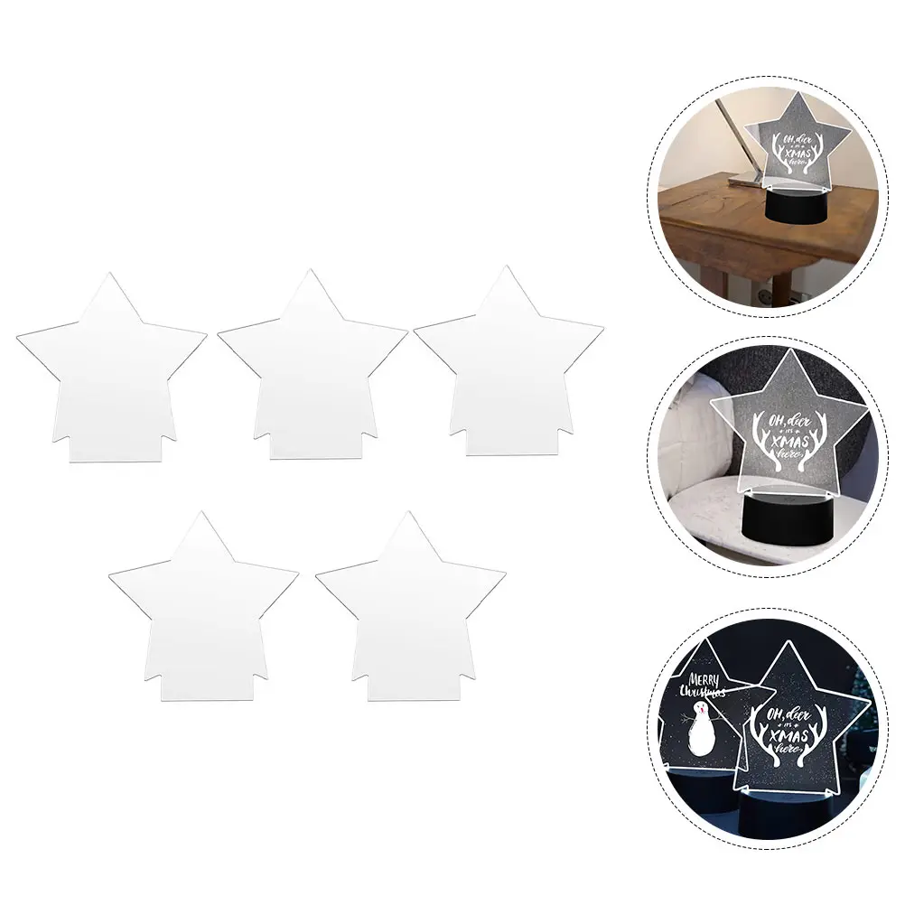 

5 PCS Acrylic Light Plate Led Lights Base Lamp Holder Display Transparent Decor