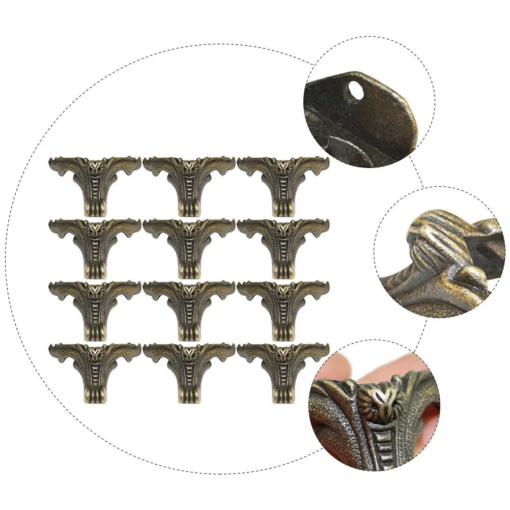 

12Pcs Zinc Alloy Furniture Legs Support Sofa Decorative Fixing Feet Wood Box Replacement Sofa Support Legs Furniture Feet Pad
