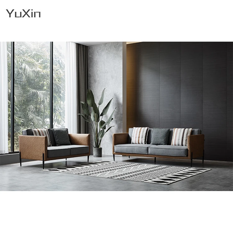 

2023 Modern Design Living Room Sofa Contemporary Leisure Chair with Pillow for Home Apartment Bedroom Hotel Use Fabric Material