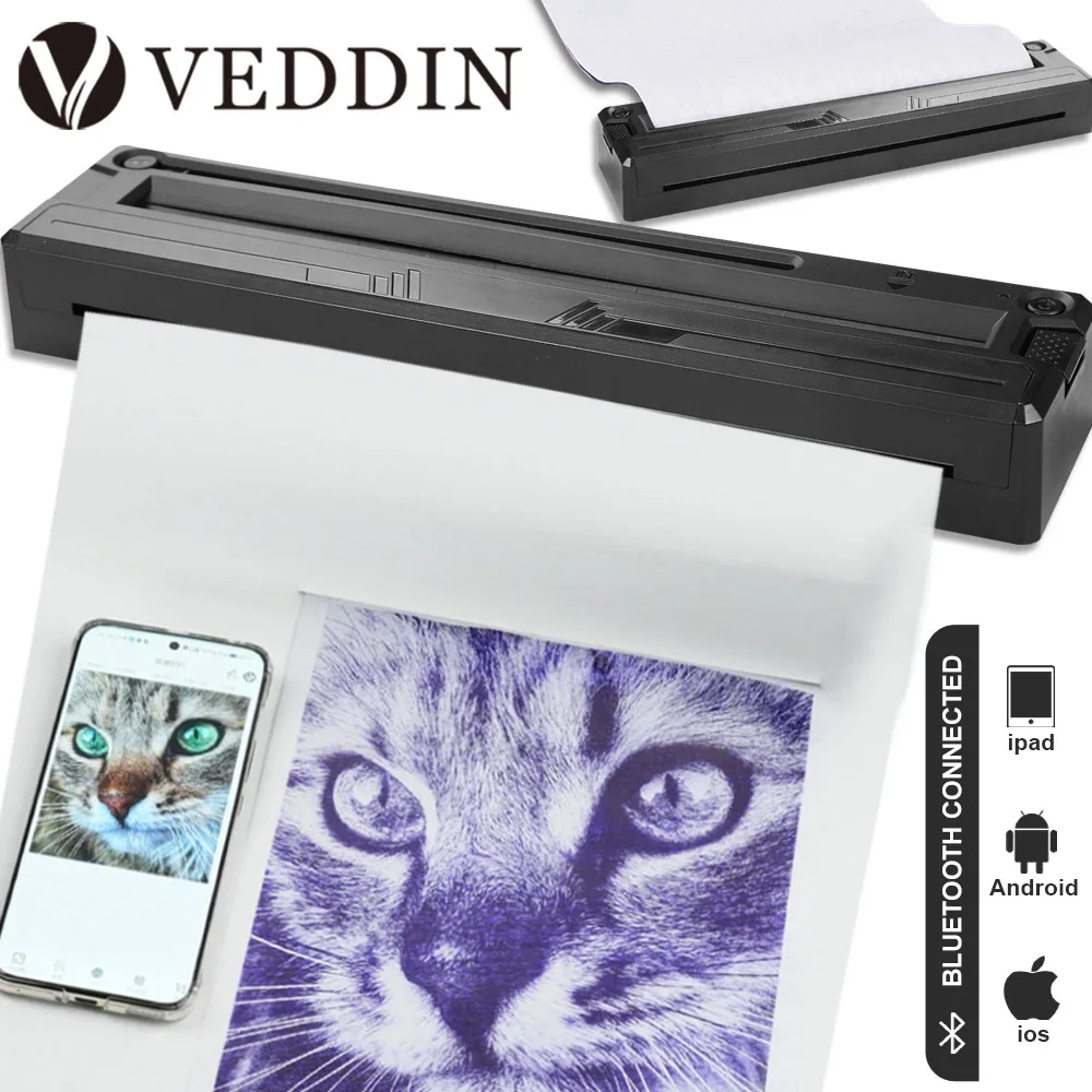 

Профессиональный беспроводной принтер, машина для переноса татуировок, термошаблон для переноса, Bluetooth, мини-портативные принтеры для трафаретов для татуировок