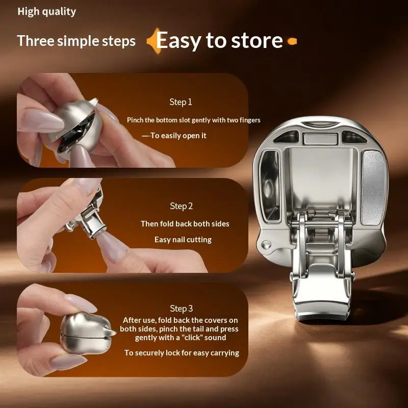 

Mini Dog Head Keychain with Foldable Stainless Steel Nail Clippers