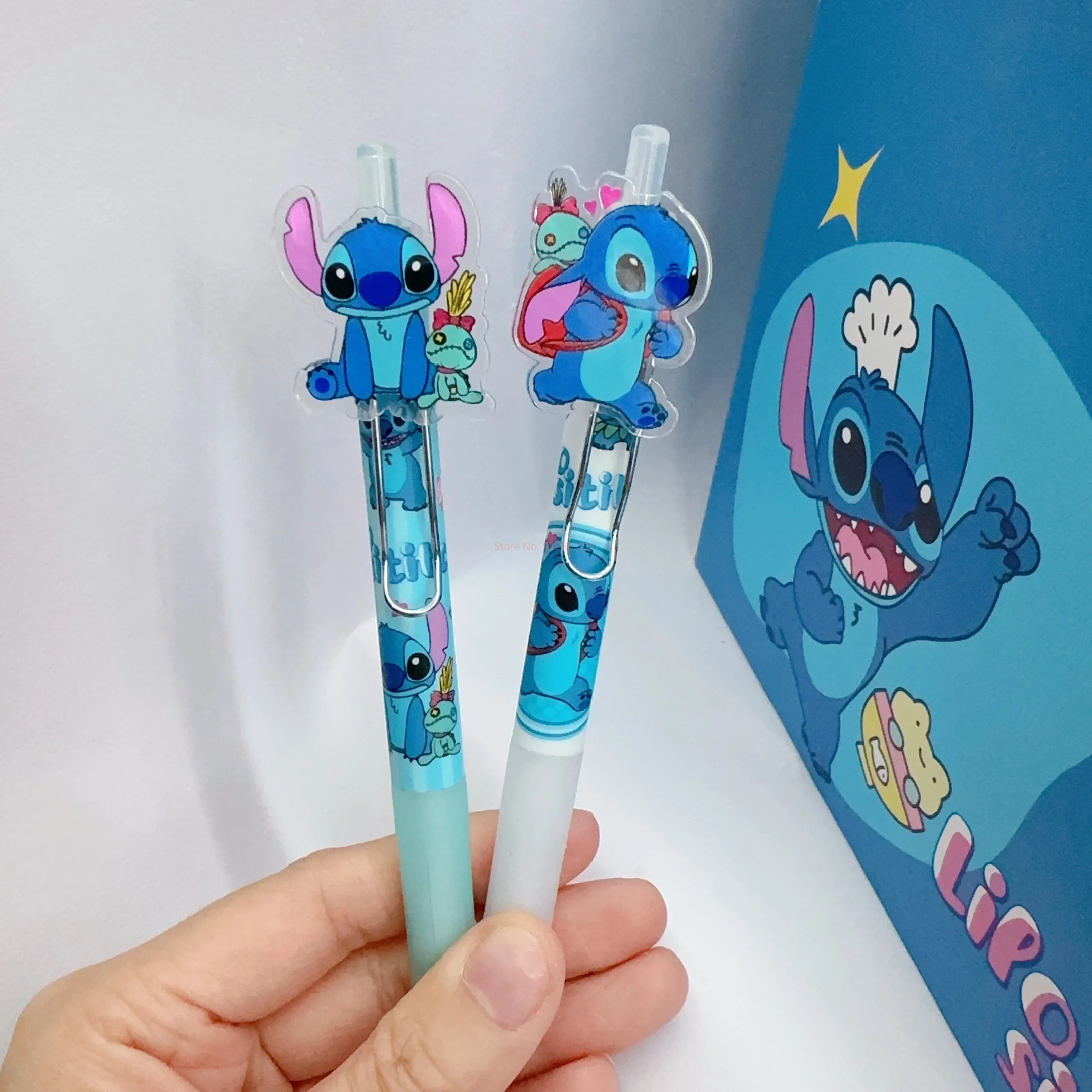 Imagem -06 - Disney-stitch Imprensa Gel Canetas Estudantes Escrevendo Canetas Papelaria de Escritório Canetas Neutras Atacado 54 Pcs