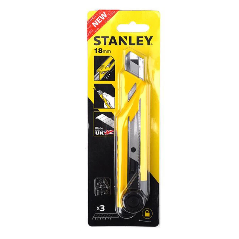 Stanley STHT10268-8-23 Knob Dual Color Handle Art Knife Wallpaper Blade Cutting Wallpaper Knife Holder Tool Cutting Paper