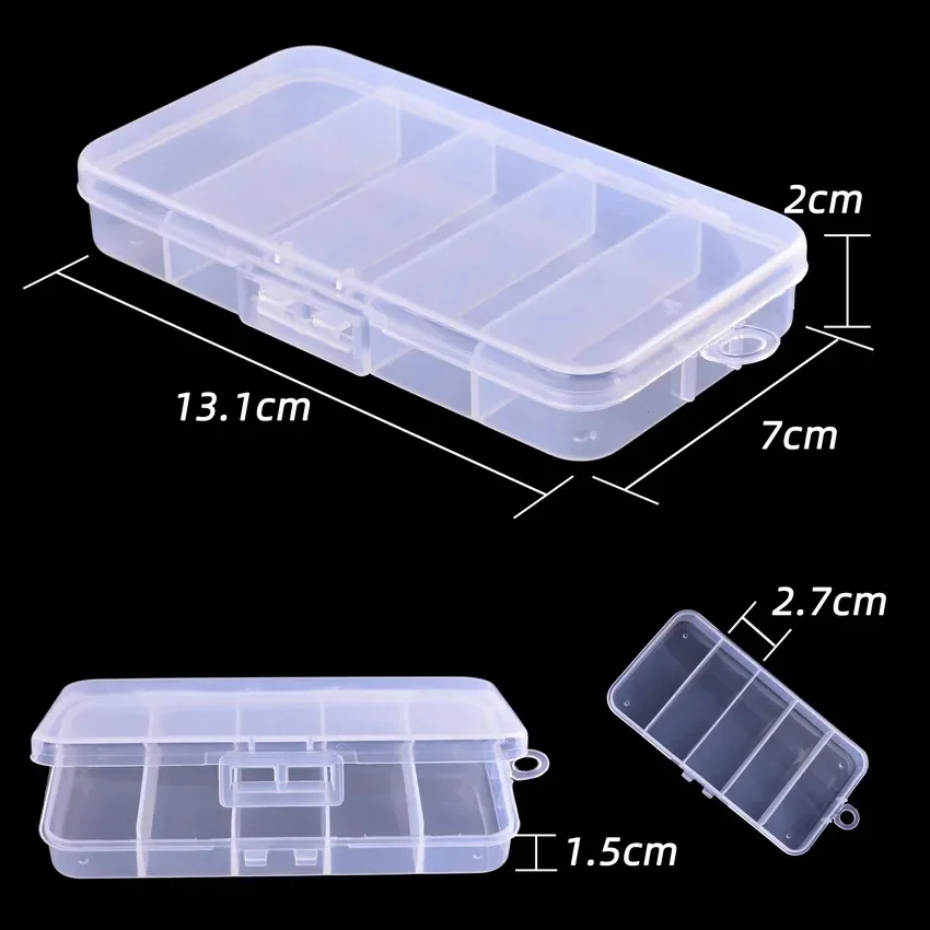 5 Compartments Fishing Tackle Box Plastic Waterproof fishing equipment Fish Lure Hook Bait Storage Case Organizer Container