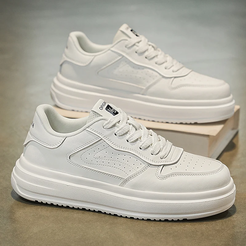 

Men's 2025 New Autumn White Sneakers & Chunky High-Top Casual Shoes – Lightweight, Height-Increasing & Comfortable