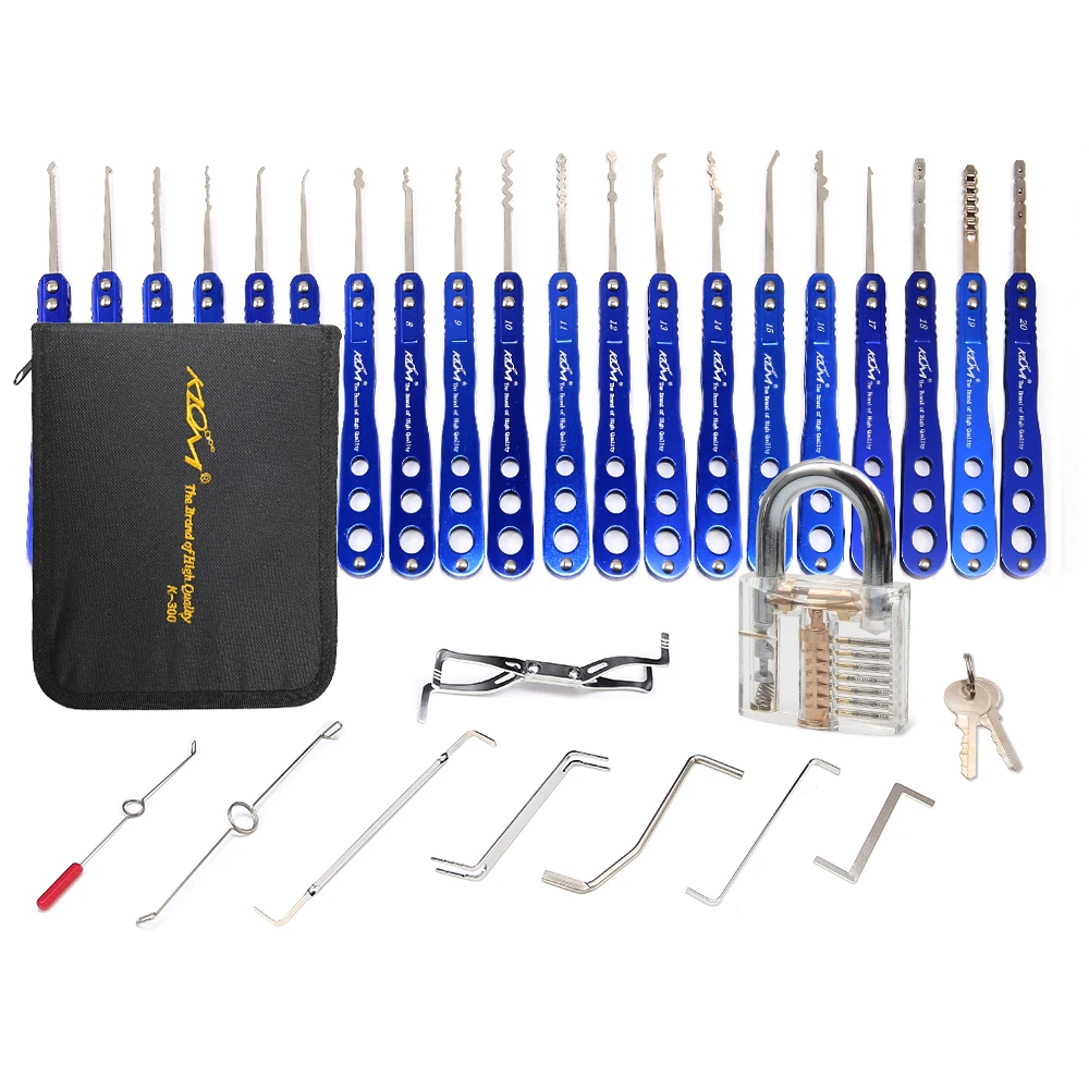 KLOM Civil Stainless steel Tool 29 Pieces Canvas Bag With Zipper Set for Locksmith Supplies