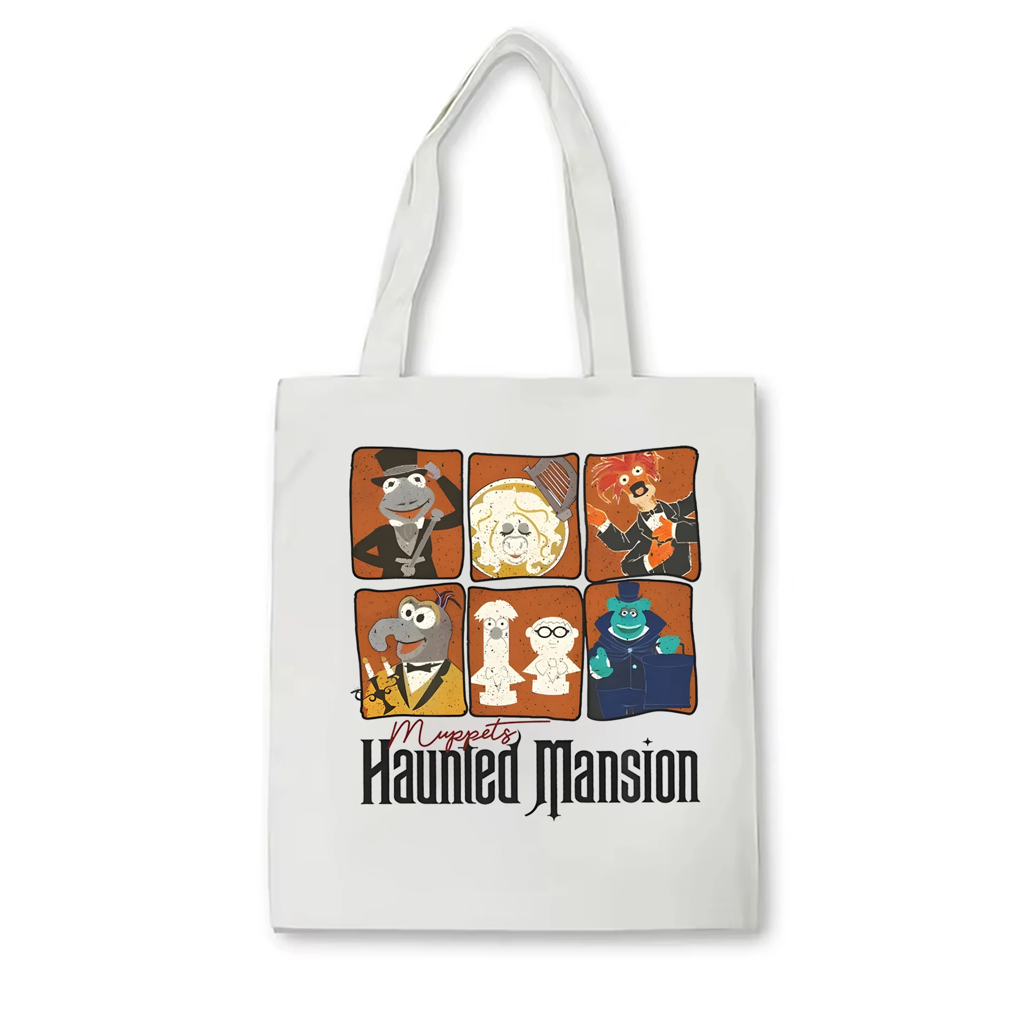 Retro The Muppets Characters Tote bag The Haunted Mansion Canvas Bag Foolish Mortals Tote bag Disneyland Trip Family Vacation