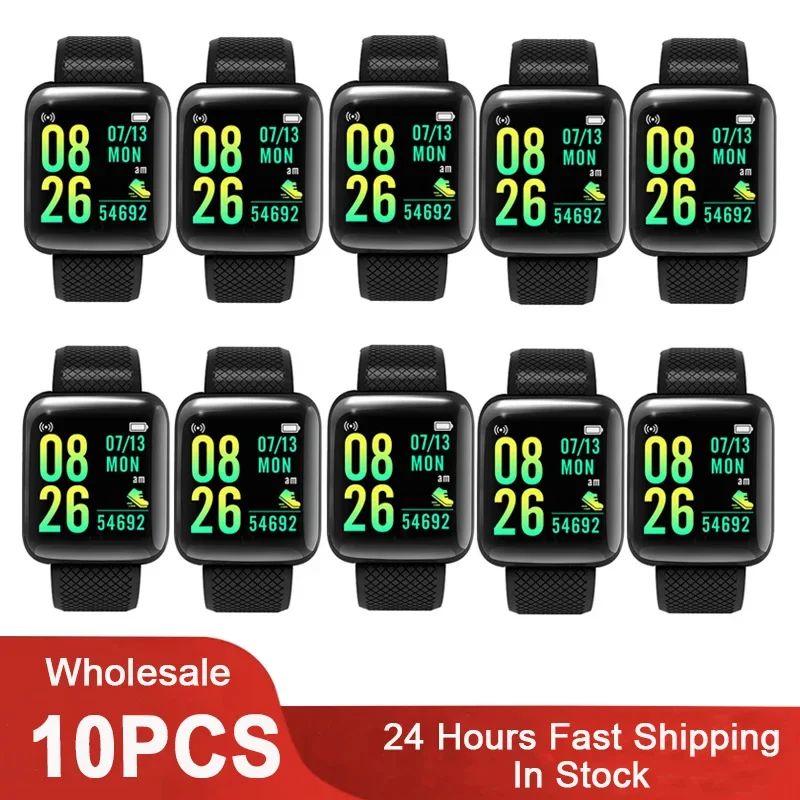 

116 Plus Smart Watch Men Women Bluetooth Bracelet Sport FitnessTracker D13 Smartwatch for Android Ios 10 Pieces