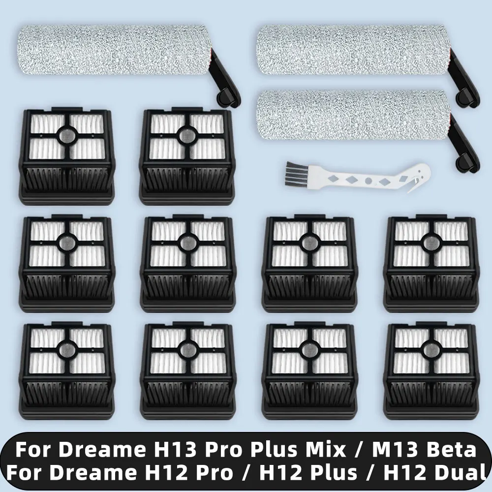 Compatible For ( Dreame H12 Pro / H12 Dual / H12 Plus / H13 Pro Plus Mix / M13 Beta ) Parts Roller Brush Hepa Filter Accessories