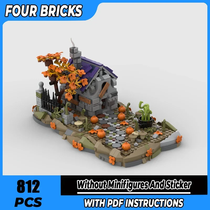 Moc Building Blocks Witch House Technology Modular Bricks Model  Gifts Christmas Toys DIY Sets Assembly