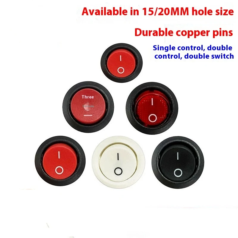 

Круглый KCD1-105 Тип лодки 15/20 мм Кнопочный переключатель питания для настольной лампы Коляска 12/24 В 220 В - Стиль открытия лодки