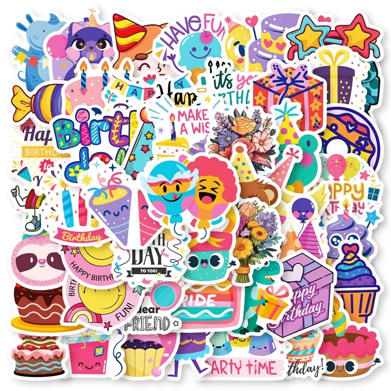 

10/30/50PCS Kawaii Animal Party PVC Sticky Sticker Aesthetic Children's DIY Decoration Scrapbooking Hand Accounting Supplies