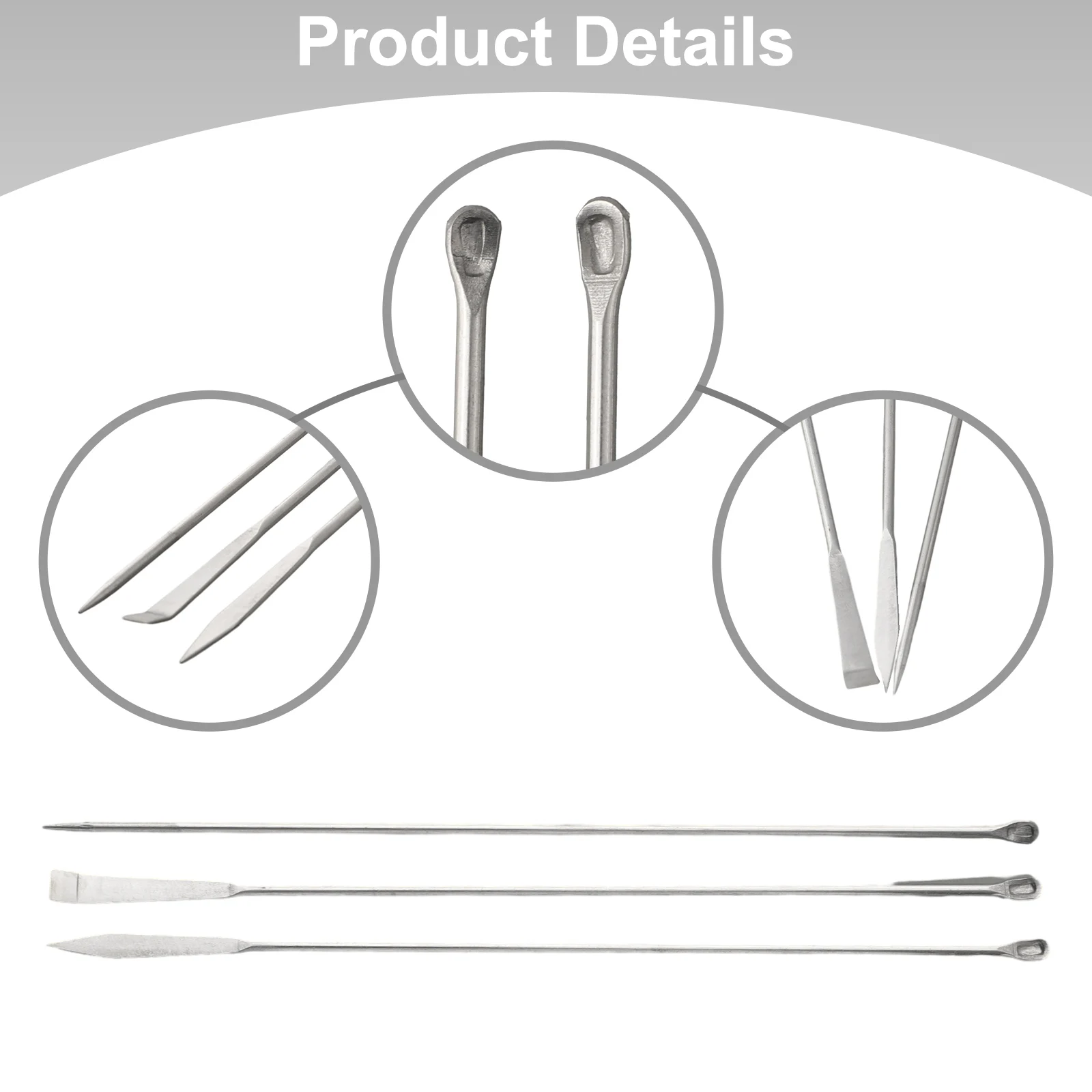 Stainless Steel 3 PCS Spoon Scoop Spatula Set for Lab Powder Measurement and Kitchen Granular Material Handling