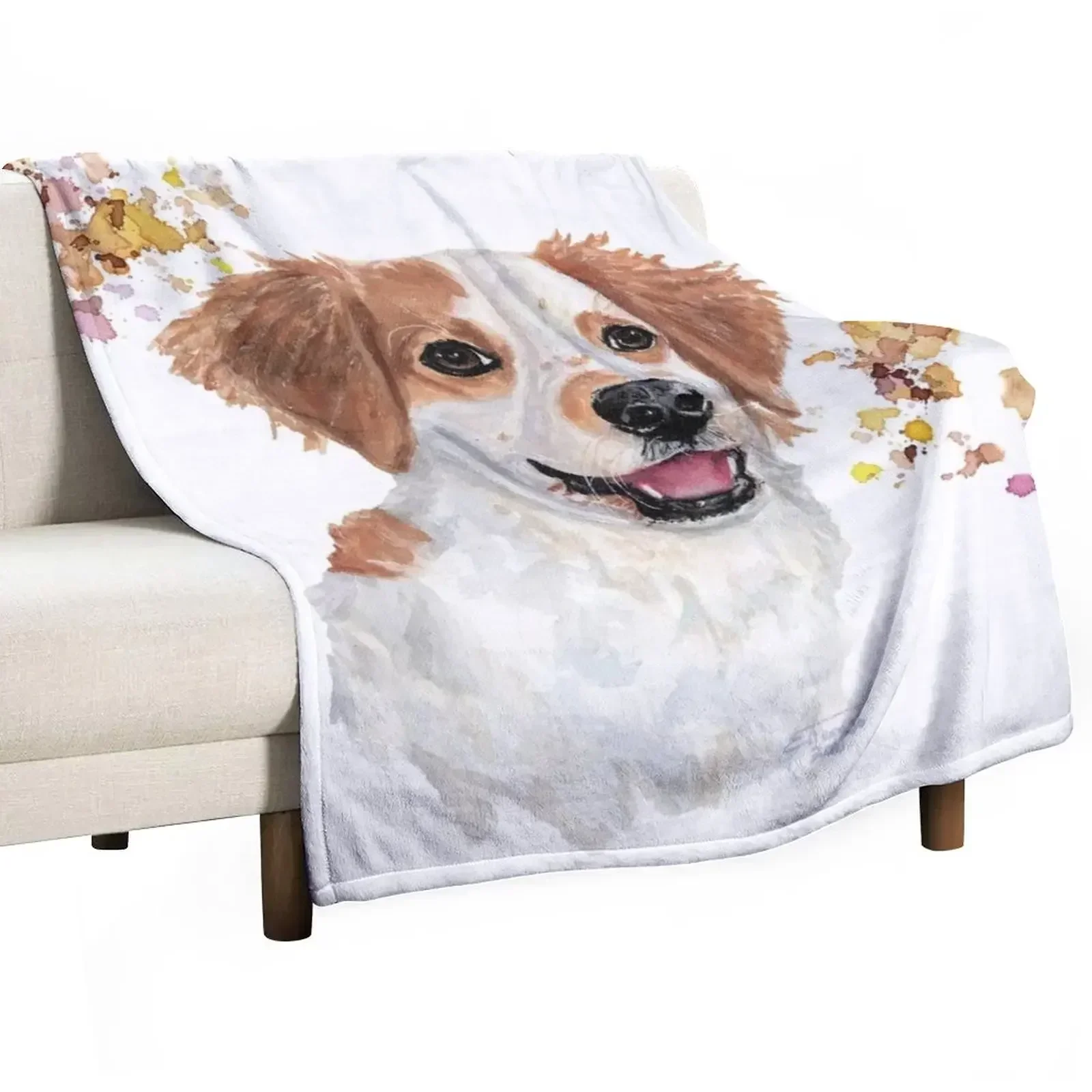 

Watercolour Cavachon Throw Blanket Hairys Hairy Blankets