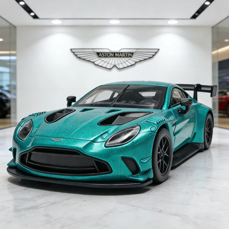 1:31 Aston Martin Vantage GT3 2024 Alloy Car Model Sound and Light Pull Back Children's Toy Collectibles Birthday Gift