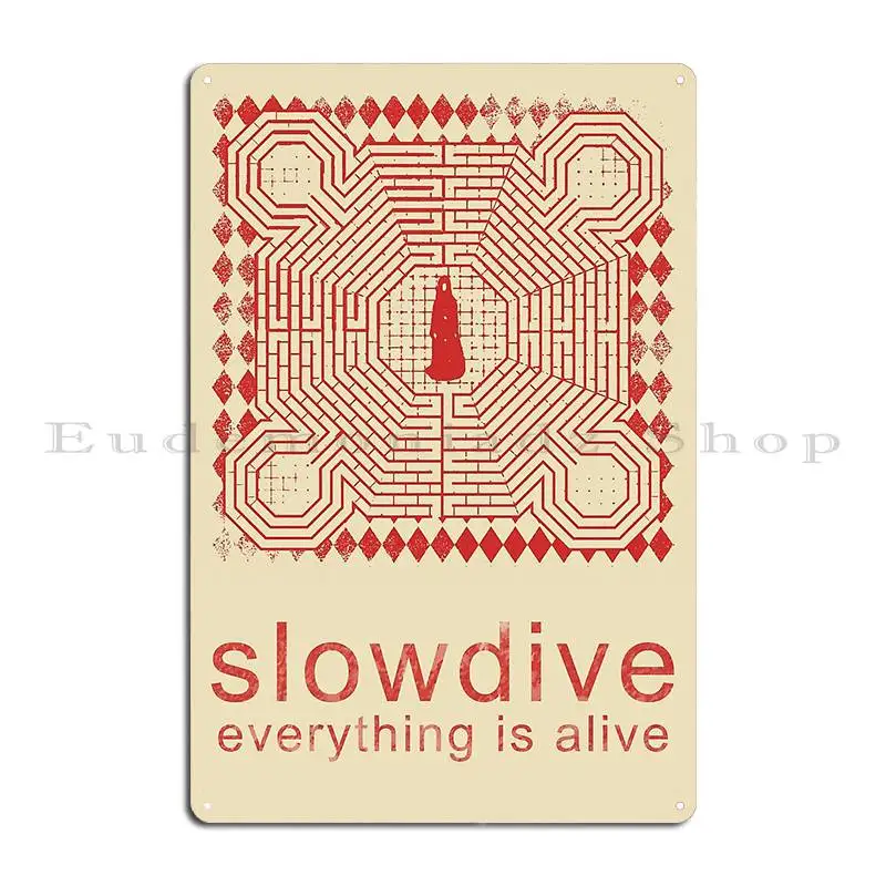 Slowdive Everything Is Alive Metal Plaque Poster Pub Mural Print Painting Wall Mural Kitchen Tin Sign Poster