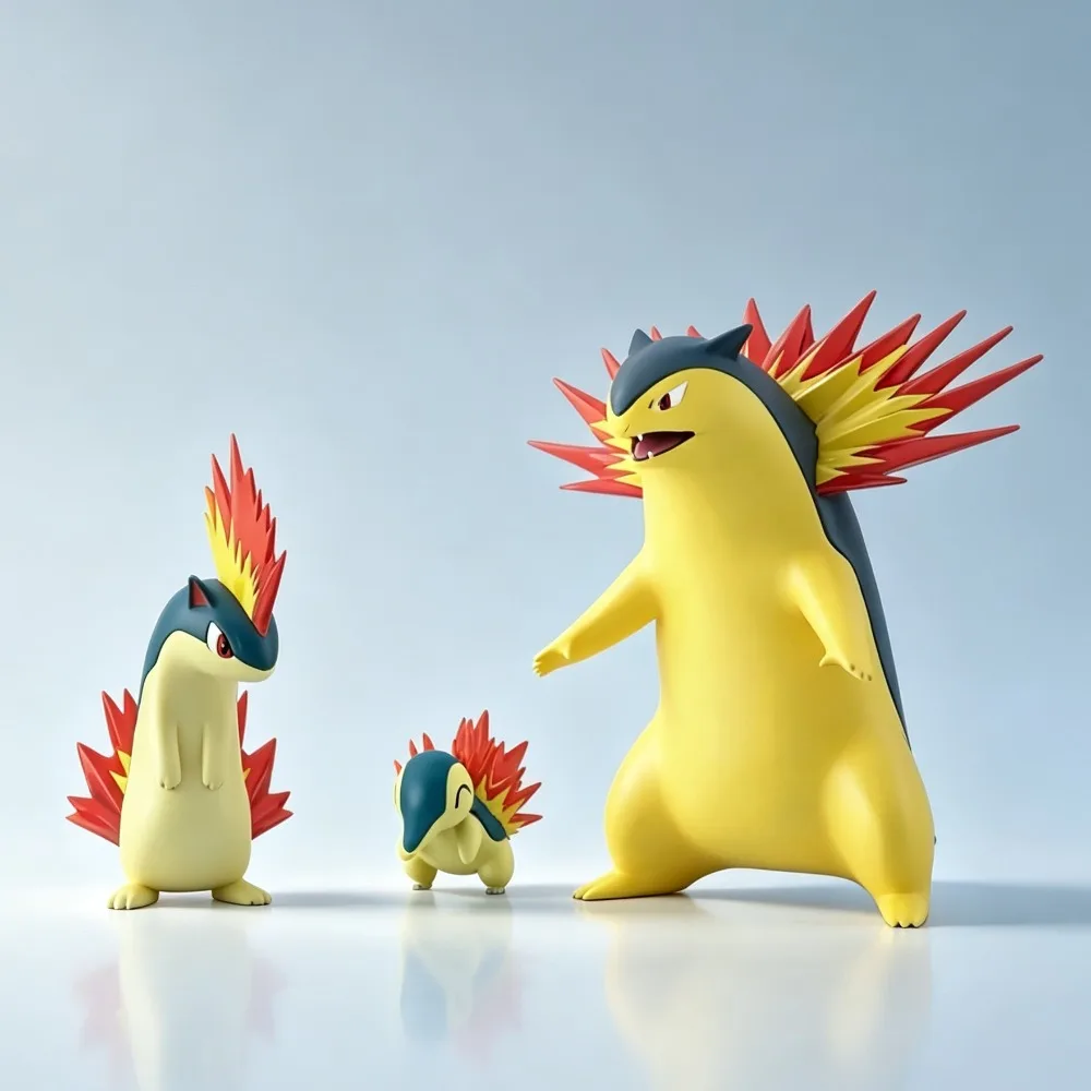 Anime Pokémon Figur Skala Weltweite Typhlosion-Gruppe Actionfiguren PVC-Statue Desktop-Sammlermodell Spielzeug Geschenke 2,5-9,5cm – Detail 2