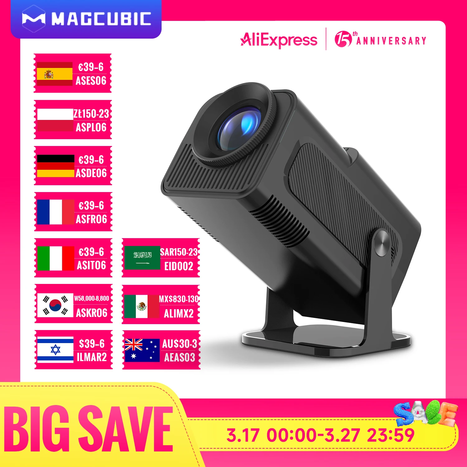 Magcubic 4K Android 11 Projector Native 1080P 390ANSI HY320 Dual Wifi6 BT5.0 1920*1080P Cinema portable Projetor upgrated HY300