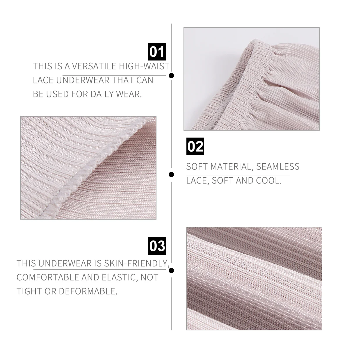 

High-Waist Polyester Safety Trousers Women Lace Underskirt Shorts Cool Anti-Glare Home Wear Breathable Underwear