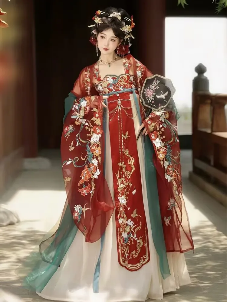 

Chinese Hanfu Dress Women Ancient Traditional Embroidery Purple Hanfu Female Halloween Cosplay Costume Party Hanfu Dress