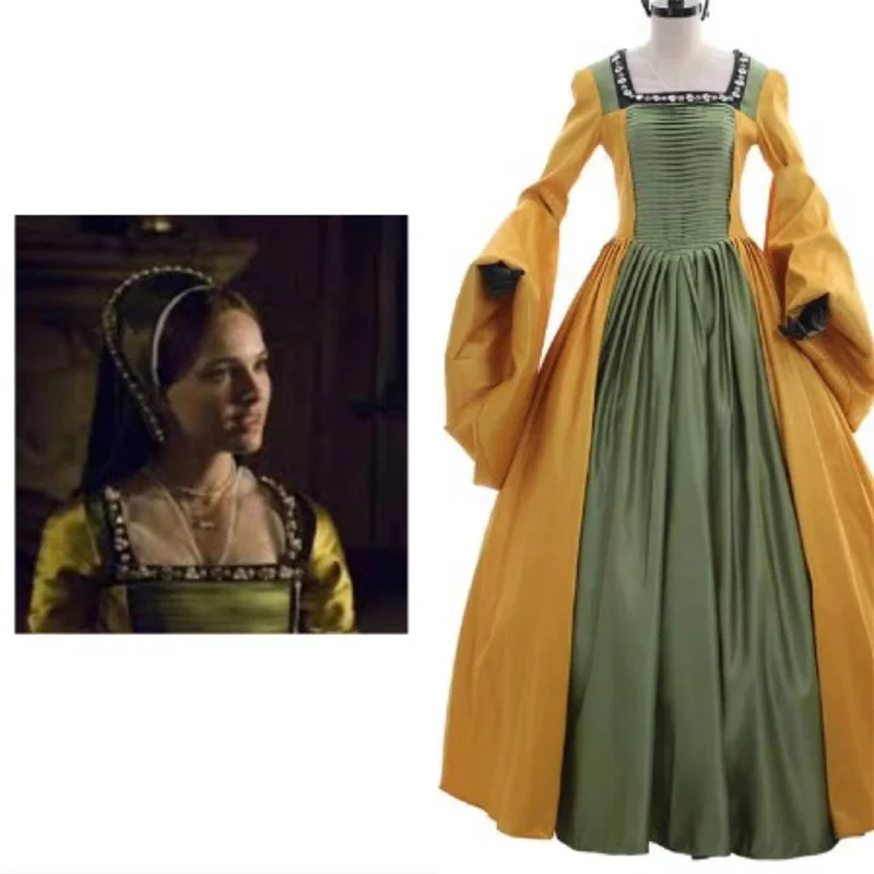 

The Other Boleyn Girl Anne Mary Dresses Tudor England Women Dress Party Medieval Dancing Ball Gown Drama Performance