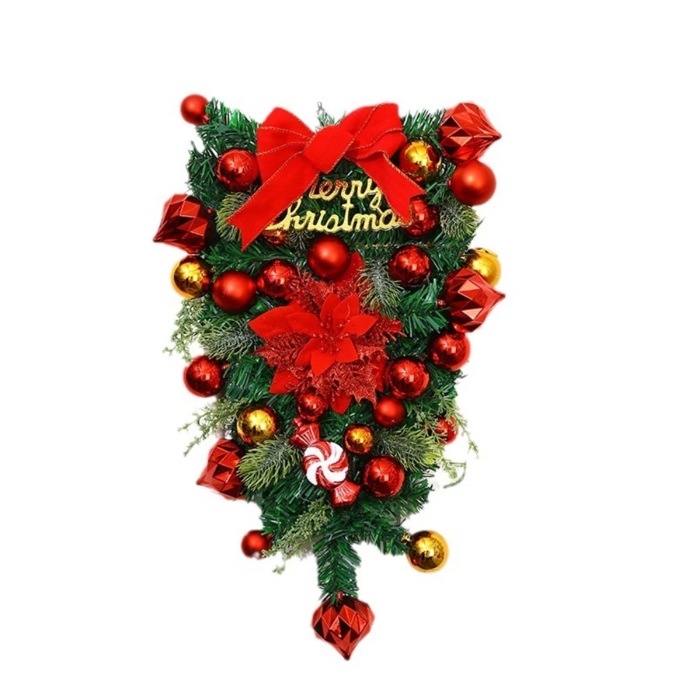 

Christmas Decoration Upside-down Tree Door Hanging Christmas Wreath Hanging Creative Window Display Scene Arrangement Bow Decor