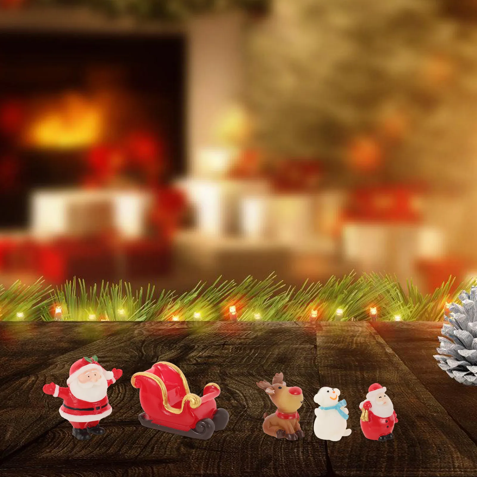 12Pcs Snowman Resin Decorations Christmas Micro Landscape Ornament Set for Mini Scene Crafting Moss Ball Terrariums Office Desk