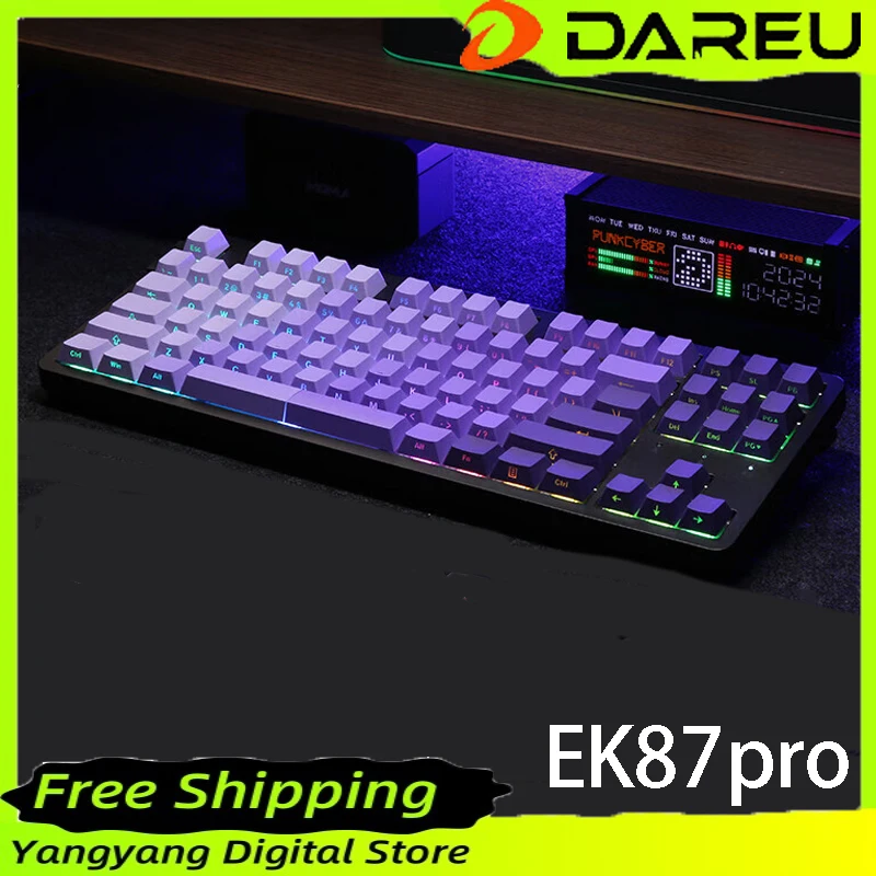 

Dareu EK87pro Mechanical Keyboard Bluetooth Three Mode Low Delay Gasket Structure E-Sports Gaming Keyboard PC Gamer Accessories