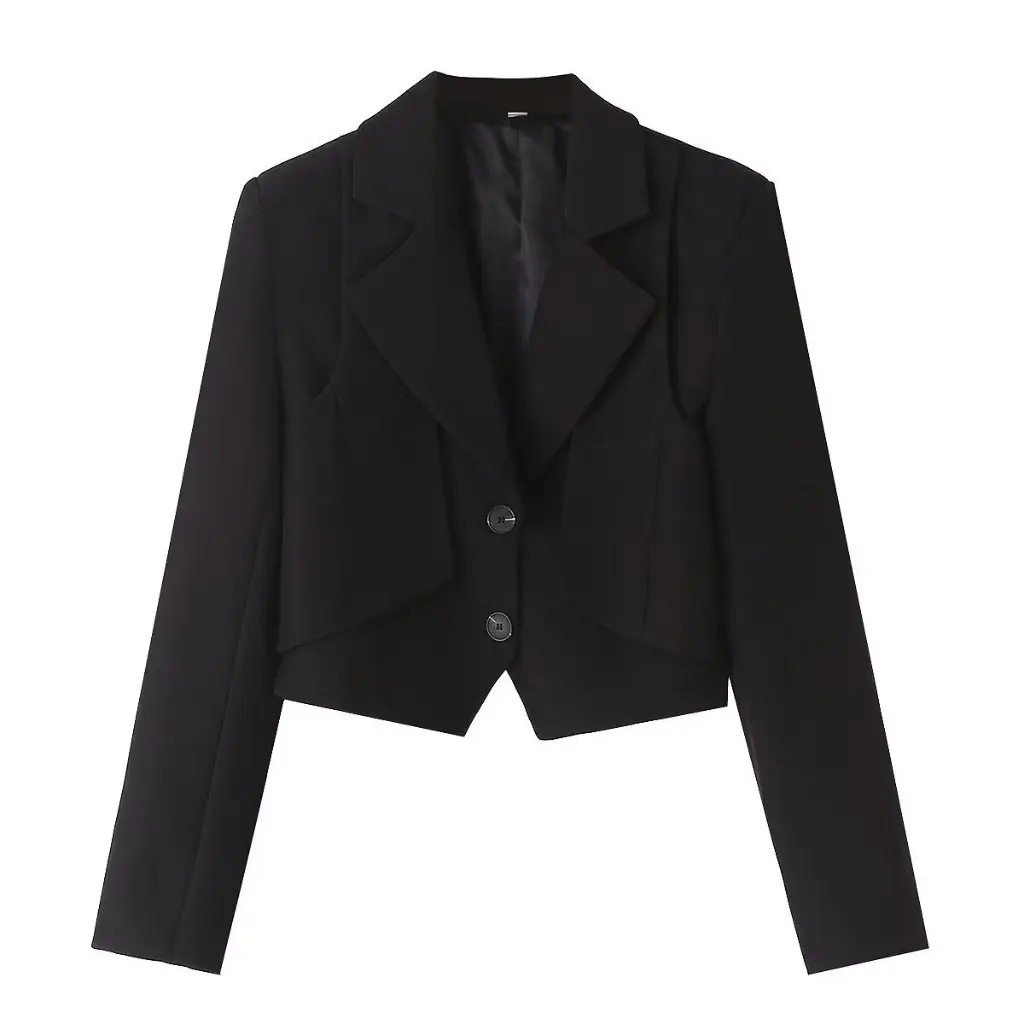

Autumn Women's European American Fashion Loose Blazer Fake Two-Piece Set Commuter Style Clothing B128949