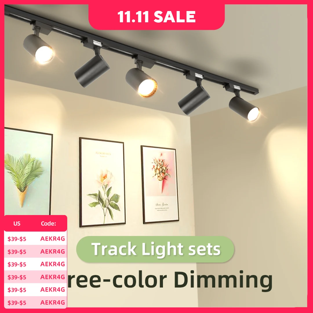 Spot Led Track Light 220V Rail Spotlight Systems Store Line Lighting Fixture For Home Kitchen Ceiing Lamp COB Track Light Set