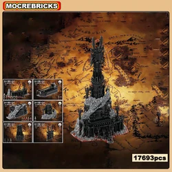 MOC-164351 Famous Architecture UCS Barad-Dur Dark Lord Fortress Tower Building Blocks Set Mordor Base Assemble Model Brick Toy