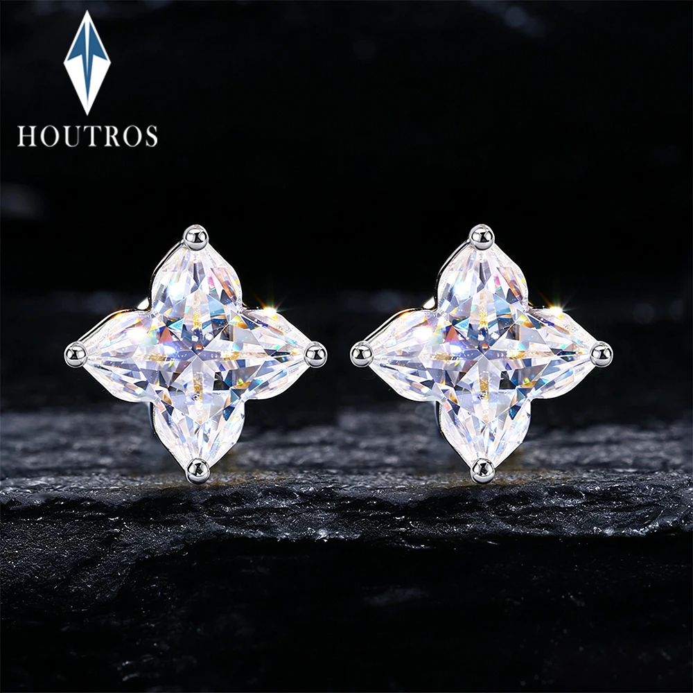 

Серьги-пусеты с муассанитом 0.4/0.8 карата в форме лилии, с цветочным дизайном, имитация бриллианта, для женщин, из стерлингового серебра 925 пробы, ювелирный подарок