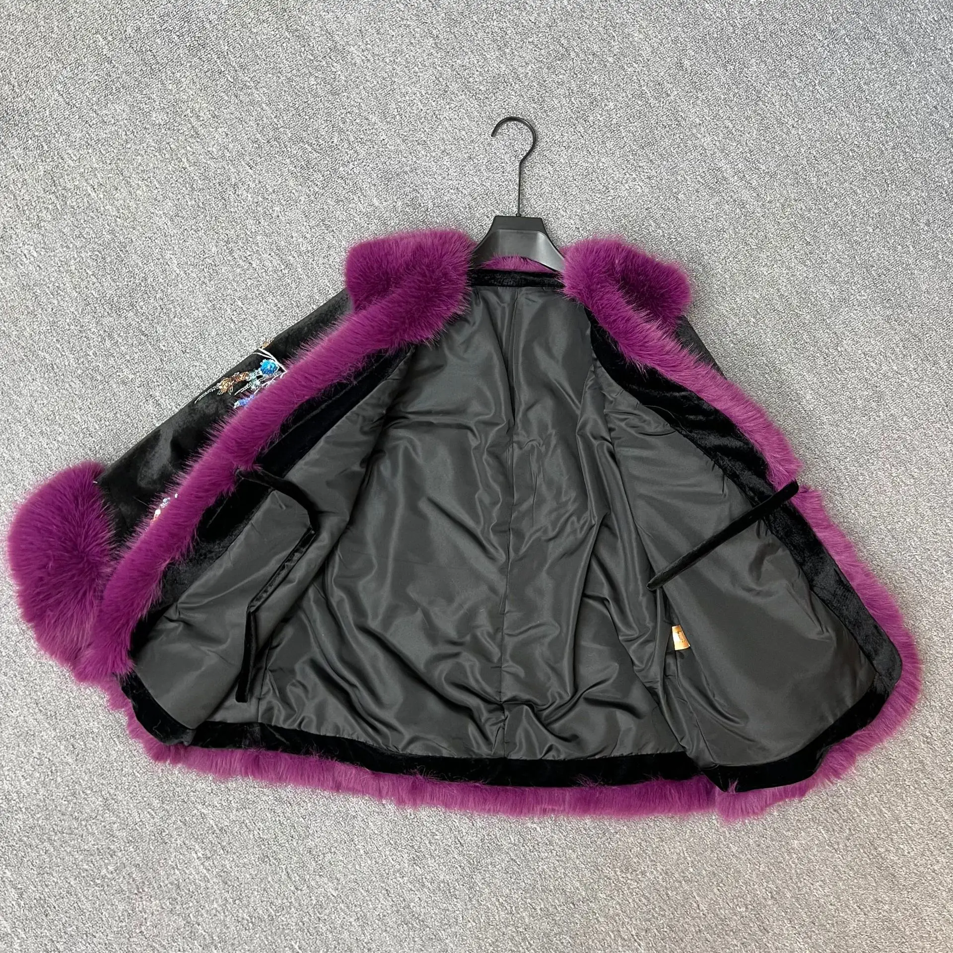 2025 خريف شتاء موضة جديدة الثقيلة الحرفية فو الفراء معطف الترتر سميكة معطف دافئ المرأة تقليد الثعلب الفراء Vintage #6