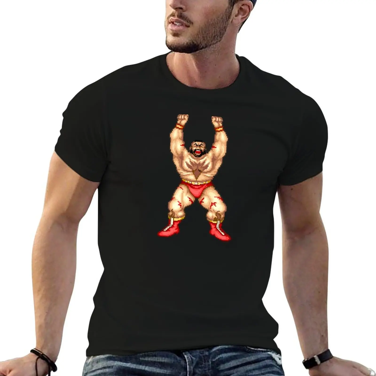 ZANGIEF WINS T-Shirt t shirts for man graphic vintage cotton t shirt pack t shirt man plain T-shirt