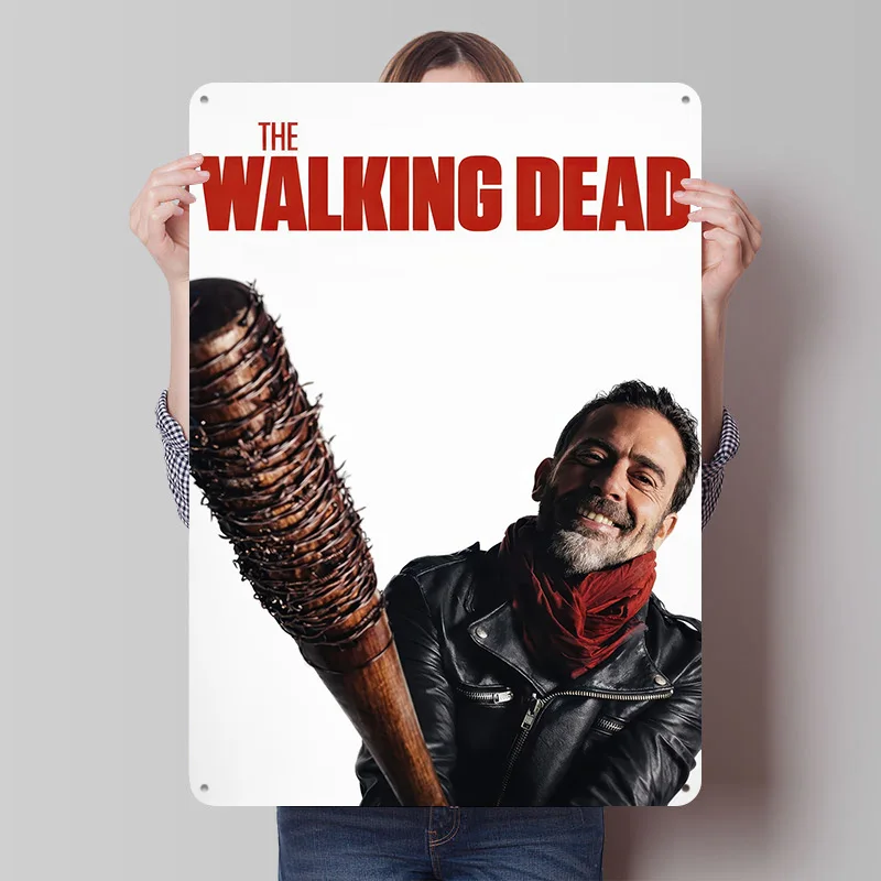 The Walking Dead Negan With Lucille Poster Customized Vintage Metal Signs Wall Art Retro Tin Plaque for Bar Accessories House