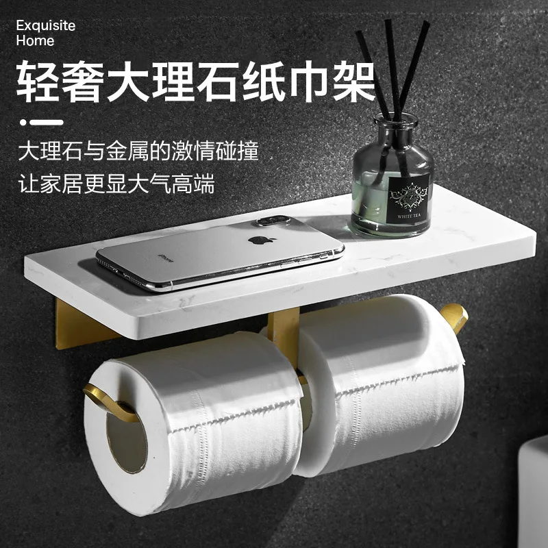 

Утолщенный держатель для салфеток, легкий роскошный мраморный держатель для салфеток для мобильного телефона, подвесной настенный держатель для туалета и ванной комнаты