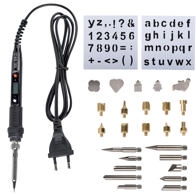JCD 80W pióro do grawerowania lutownica elektryczna zestaw do wypalania drewna przerzucanie słów tłoczenie narzędzie do pirografii Craft 28 szt. zestaw TIPów 908S
