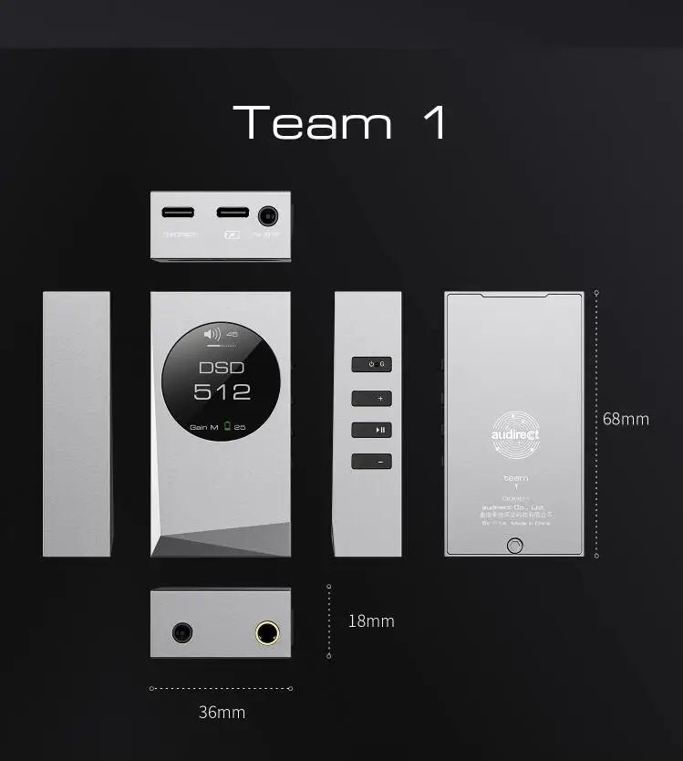 เครื่องถอดรหัสขยายเสียงแบบพกพา Team1สัญญาณเสียงใหม่ Apple แอนดรอยด์สมดุล4.4