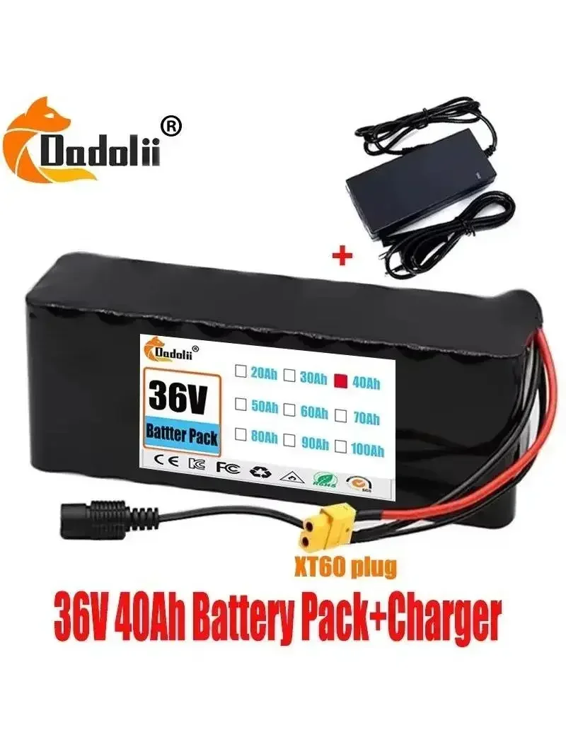 

Long-lasting 36V 40Ah 10S3P 18650 Rechargeable Lithium Battery Pack with BMS for 1000W Modified Bicycle Scooter Electric Vehicle