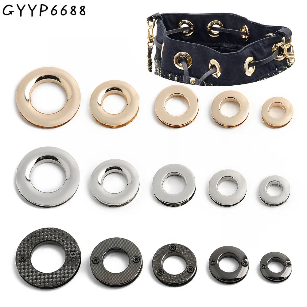 10/50/100PCS 10mm 13mm 16mm 23mm Metal Screw Back Eyelets with Washer Grommets Rings For Bag Garment Shoes Buckle Accessories
