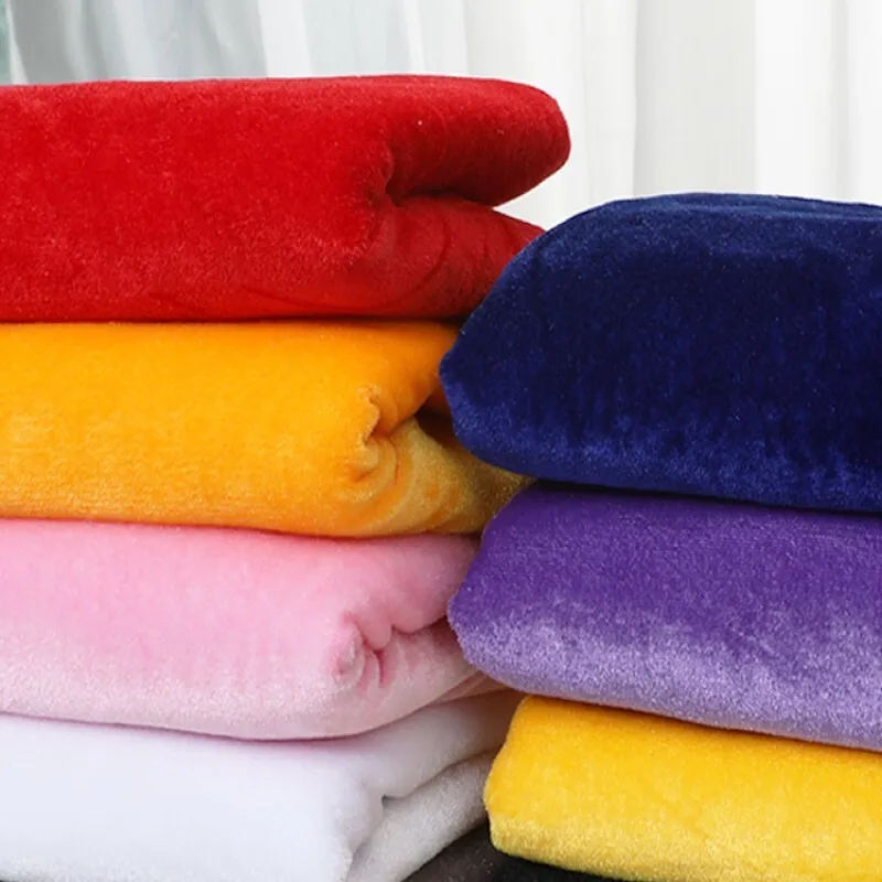 

Solid Color Plush Fabric 160x100cm Ultra Soft High-density Fabric 100% Polyester DIY Stage Screen Sofa Cover Home Curtain Fabric