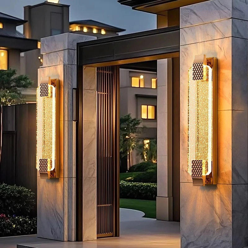 

Outdoor Crystal Water Proof Bubble Crystal Wall Light LED Porch Patio Garden Hotel Living Room Study Bedroom Atmosphere Sconces