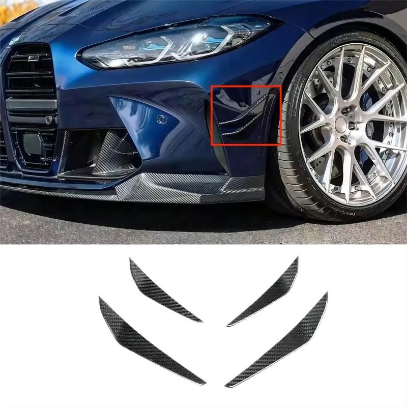 

Real Carbon Fiber Front Bumper Canards Splitter For BMW G80 M3 G82 G83 M4 2021+ Spoiler Side Fin Flaps Decoration MP Style