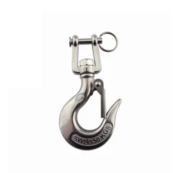 Opening 360 Degree Rotation Thick Body Anti-off Lifting Cargo Hook Load 150/350/650/1000/1500kg 304 Stainless Steel