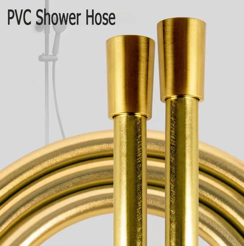 1.5M PVC High Pressure Shower Hose Golden Flexible Shower Tube for Bathroom Shower Head Anti Winding Bath Shower Hose Accessorie